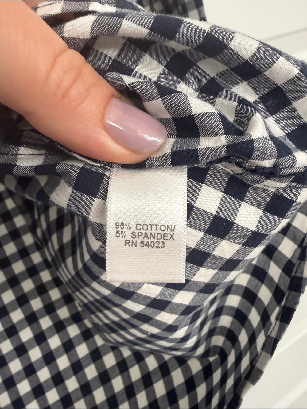 Navy gingham button down - Picture 4 of 4